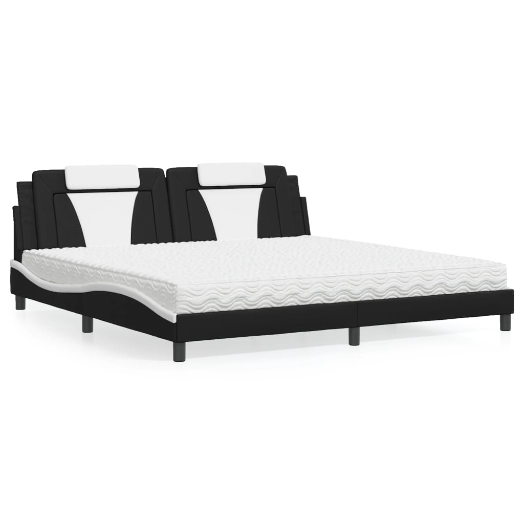 vidaXL Bett "Viana" mit Matratze Schwarz 80x200 cm Kunstleder
