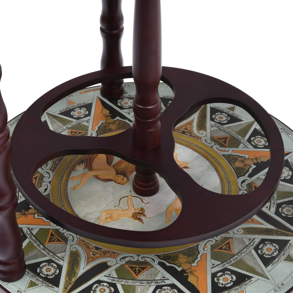 vidaXL Globus-Bar mit Flaschenregal Eukalyptusholz Blau