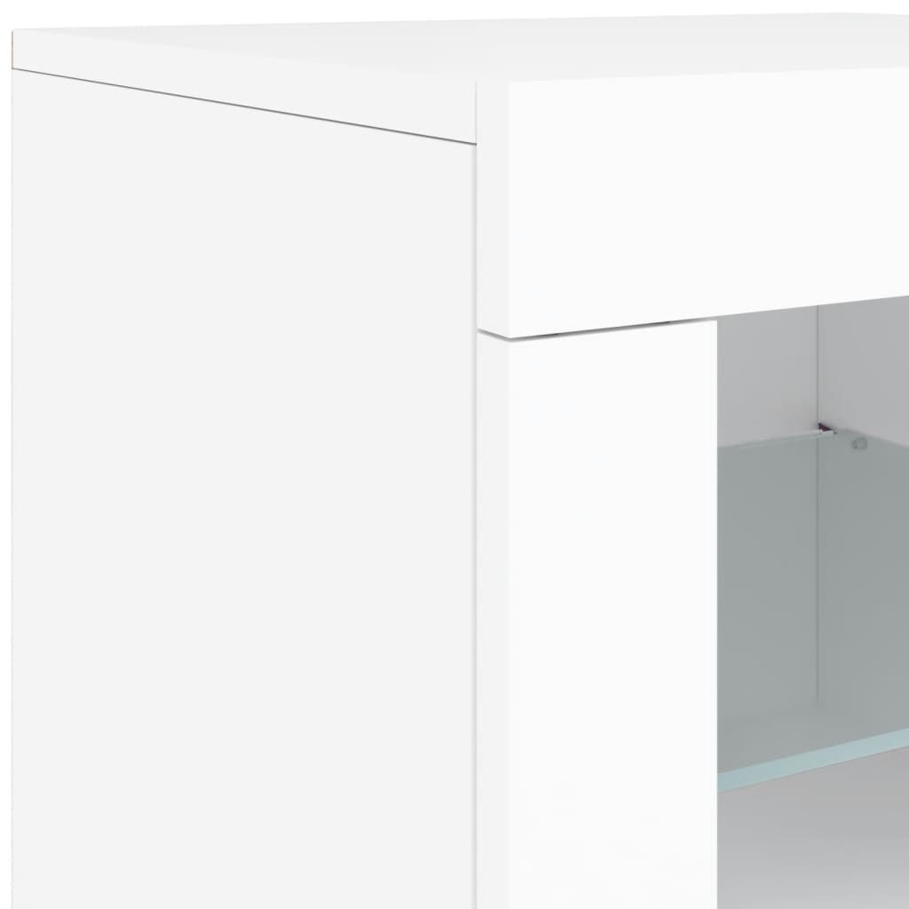 vidaXL Sideboard mit LED-Leuchten Weiß 142,5x37x67 cm