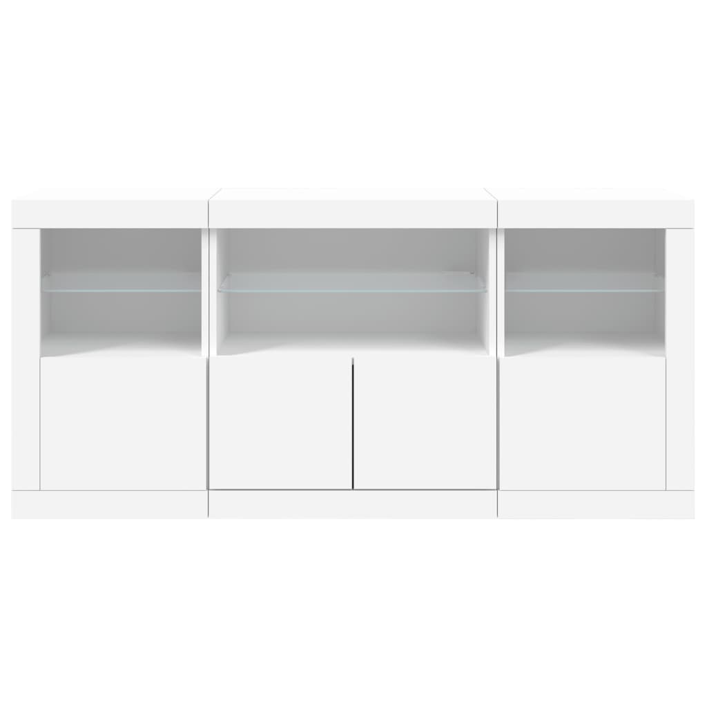 vidaXL Sideboard mit LED-Leuchten Weiß 142,5x37x67 cm