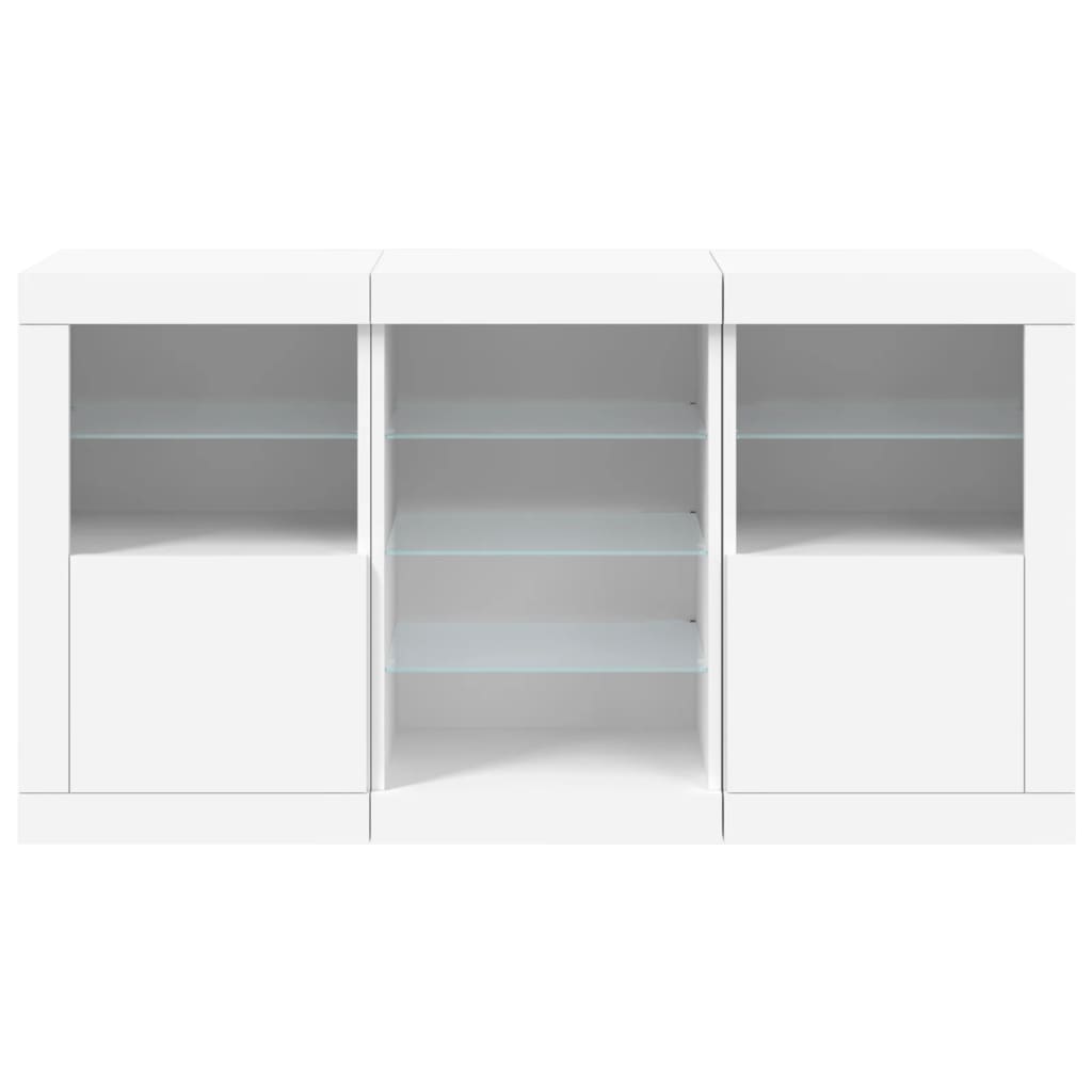 vidaXL Sideboard mit LED-Leuchten Weiß 123x37x67 cm