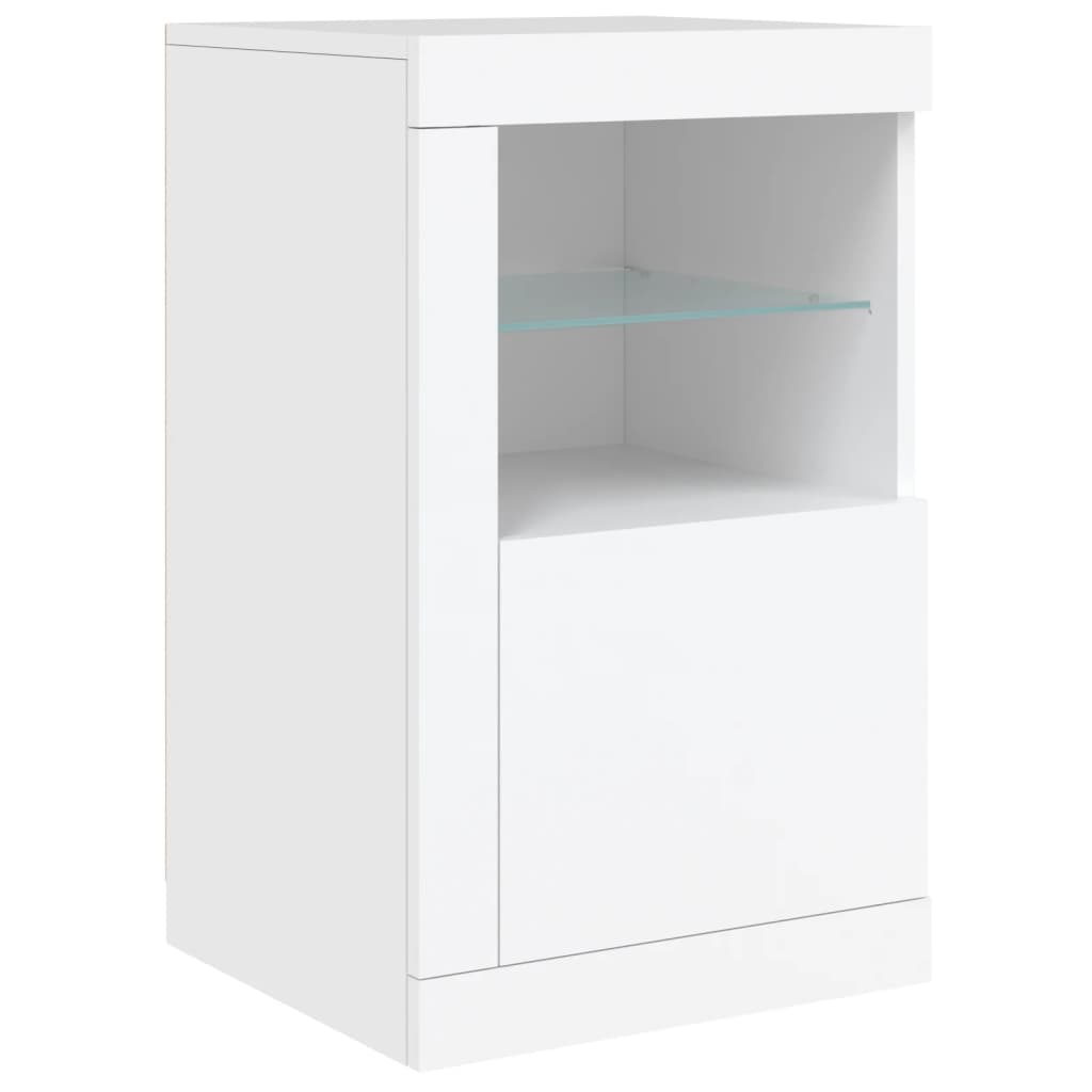vidaXL Sideboard mit LED-Leuchten Weiß 123x37x67 cm