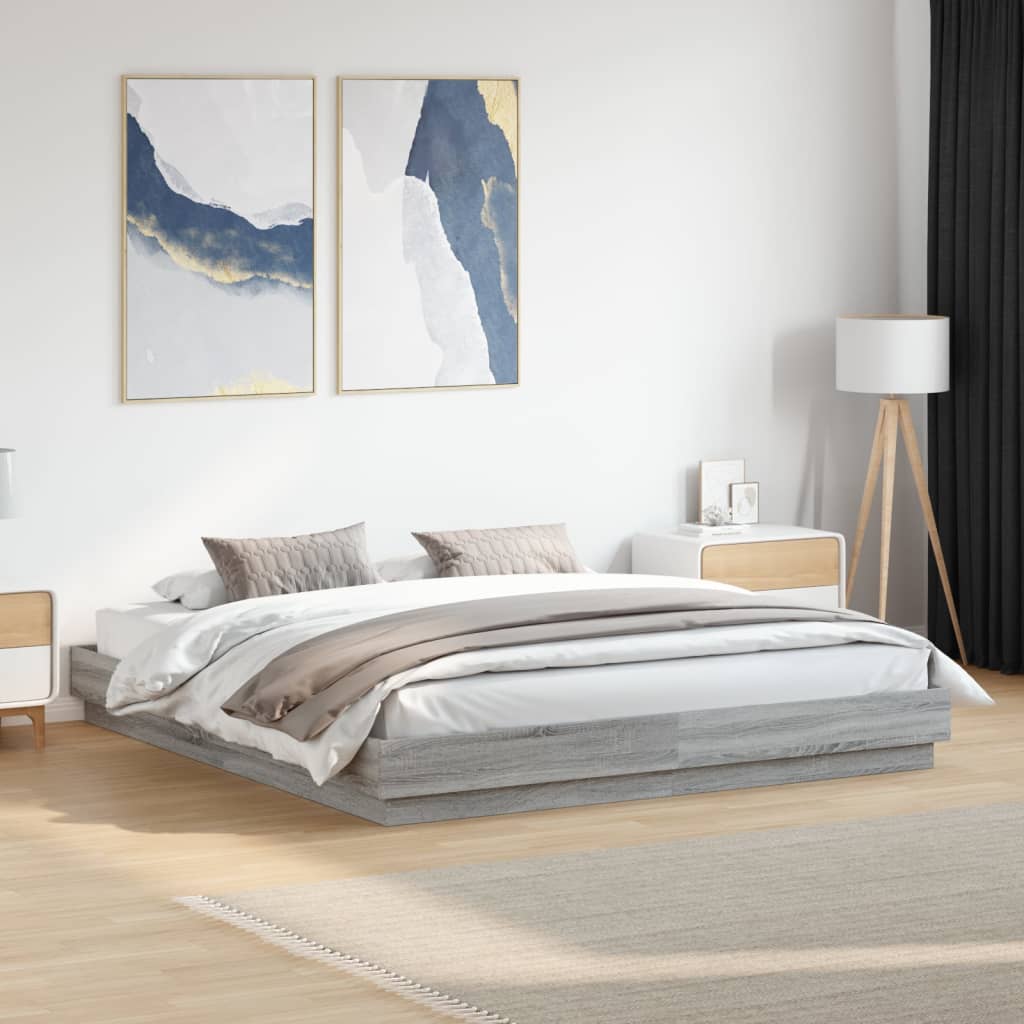 Bettgestell mit LED Weiß 200x200 cm