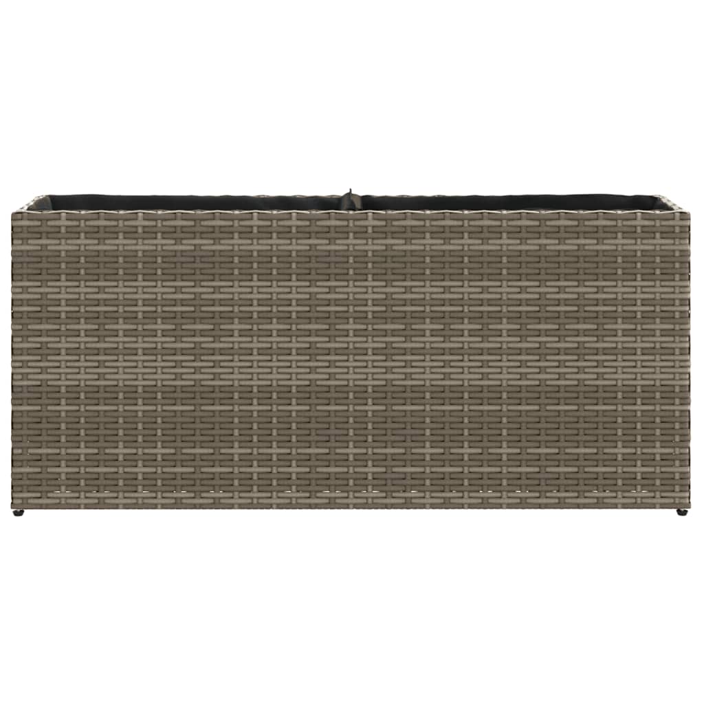 vidaXL Pflanzkübel mit 2 Töpfen 2 Stk. Grau 90x20x40 cm Poly Rattan