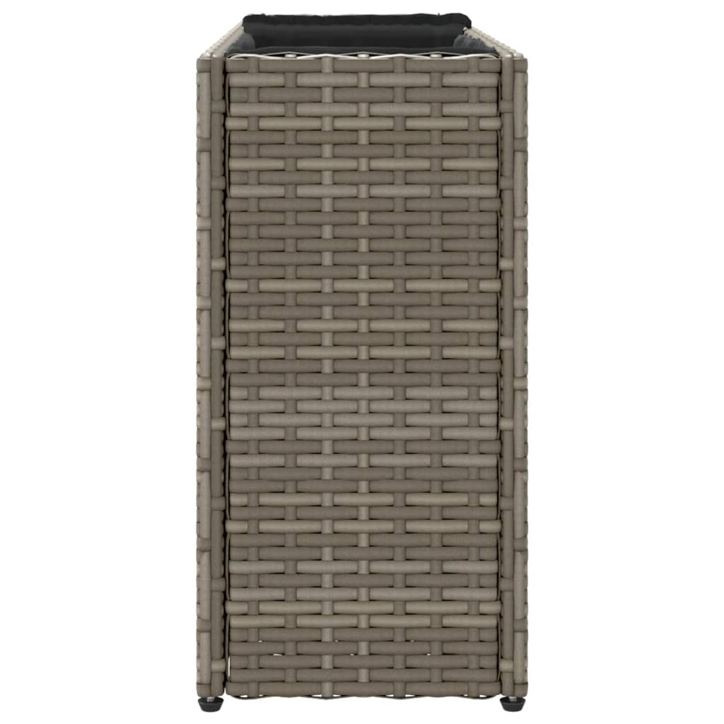 vidaXL Pflanzkübel mit 2 Töpfen 2 Stk. Grau 90x20x40 cm Poly Rattan