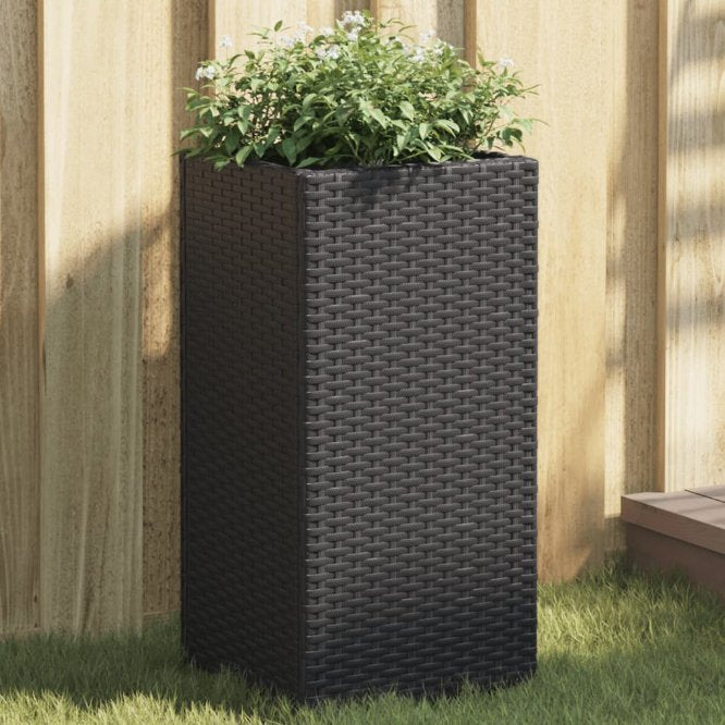vidaXL Pflanzkübel Braun 40x40x80 cm Poly Rattan