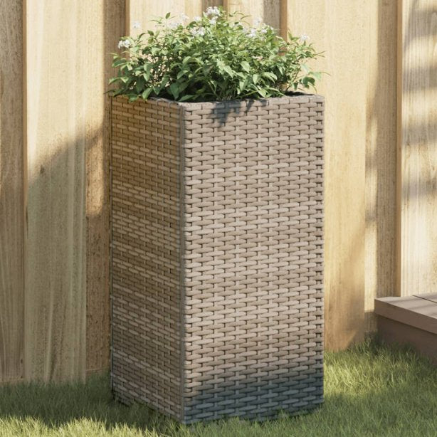 vidaXL Pflanzkübel Braun 40x40x80 cm Poly Rattan