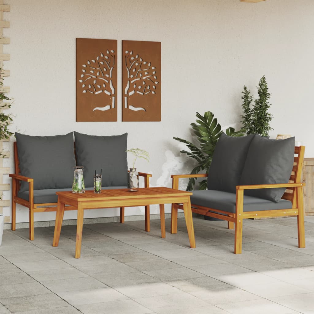 4-tlg. Garten-Lounge-Set Massivholz Akazie