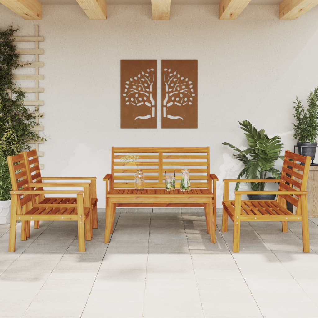 4-tlg. Garten-Lounge-Set Massivholz Akazie