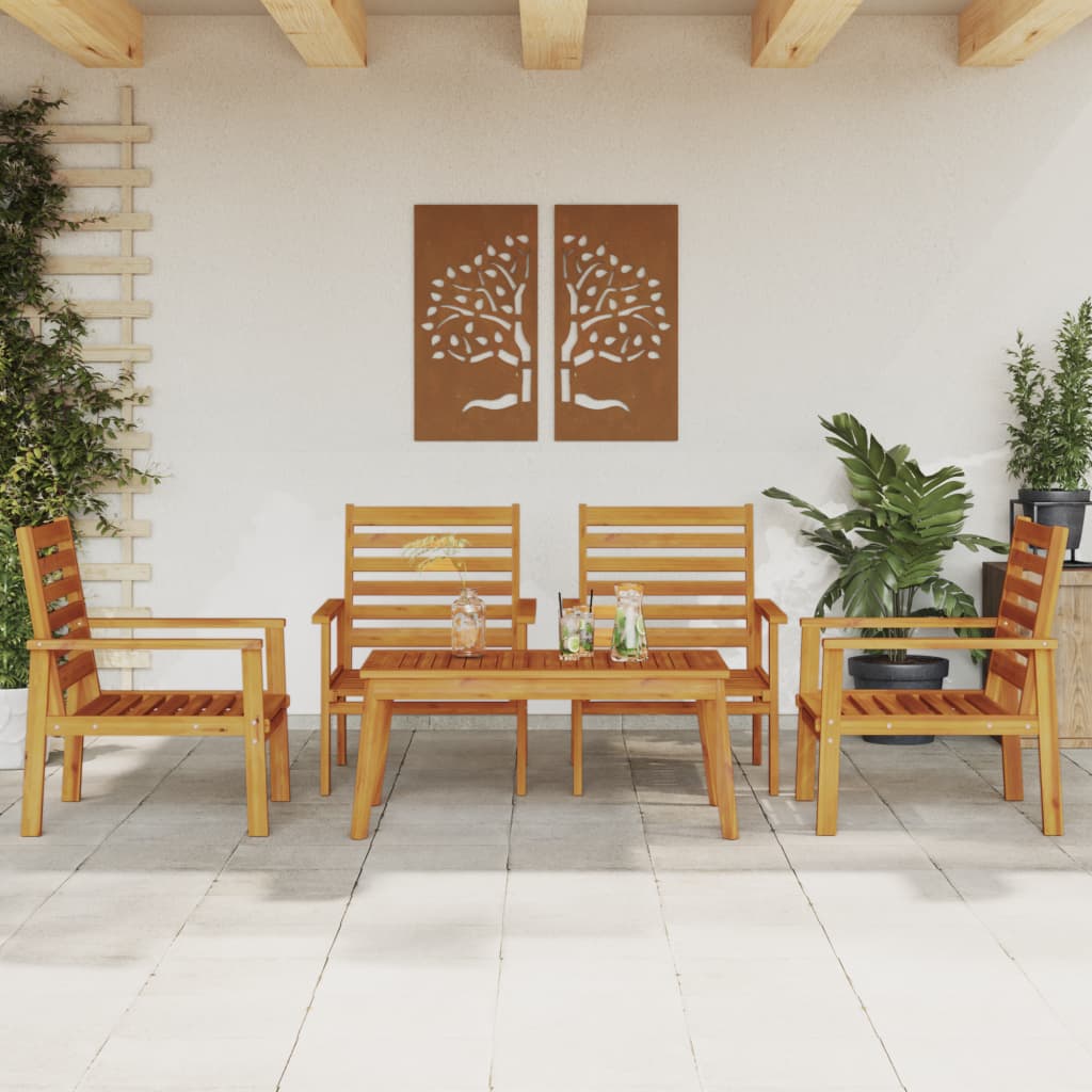 4-tlg. Garten-Lounge-Set Massivholz Akazie