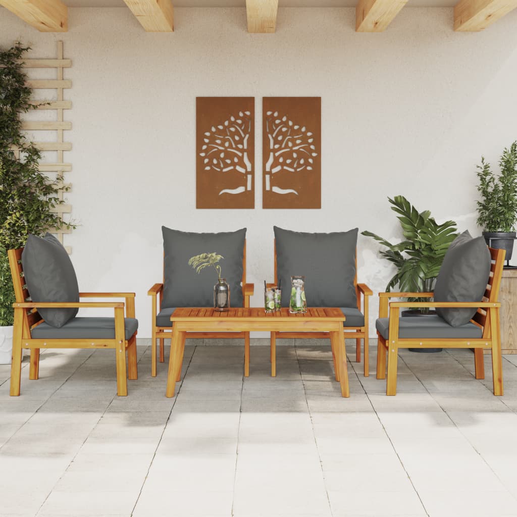4-tlg. Garten-Lounge-Set Massivholz Akazie