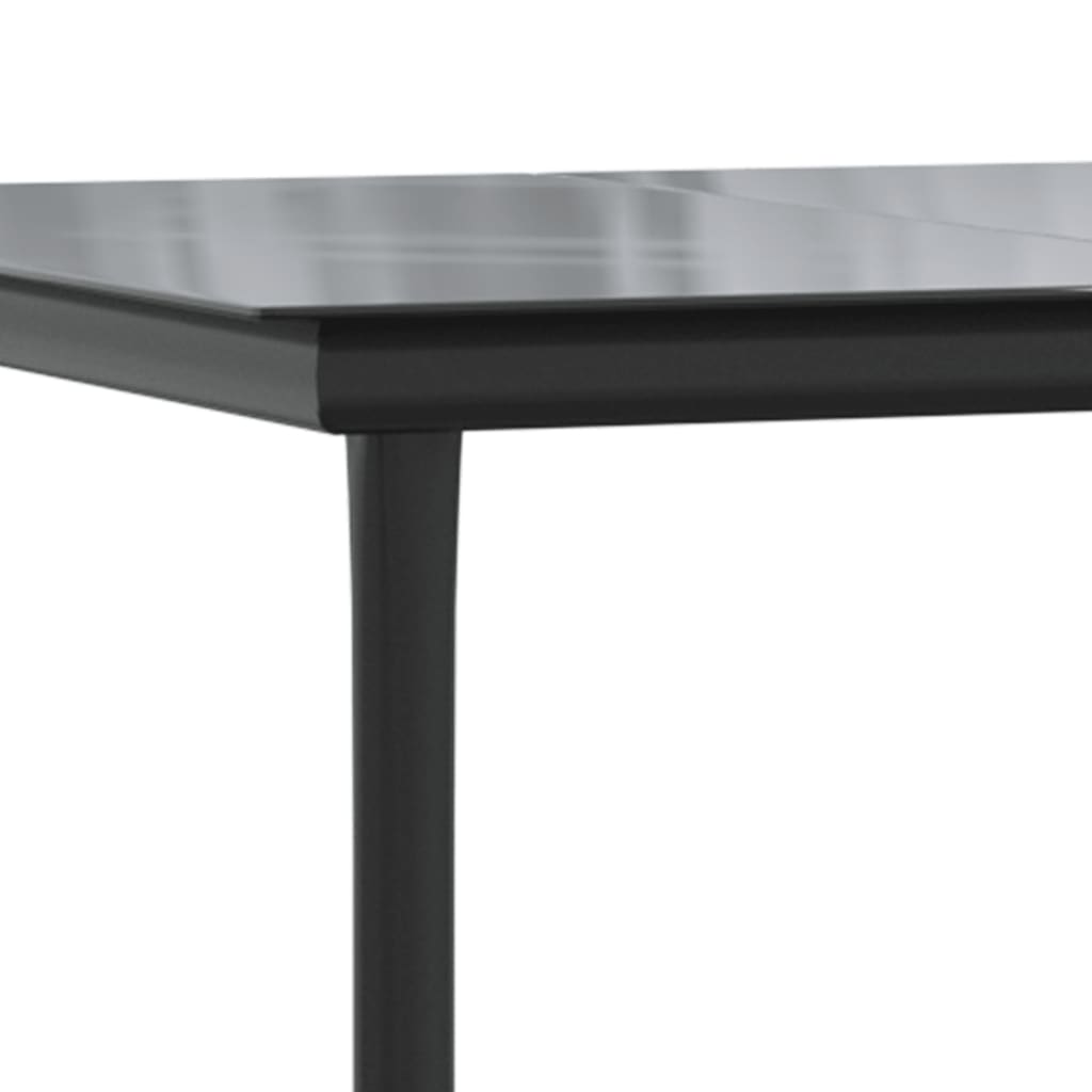 3-tlg. Bistro-Set mit Kissen Schwarz Poly Rattan