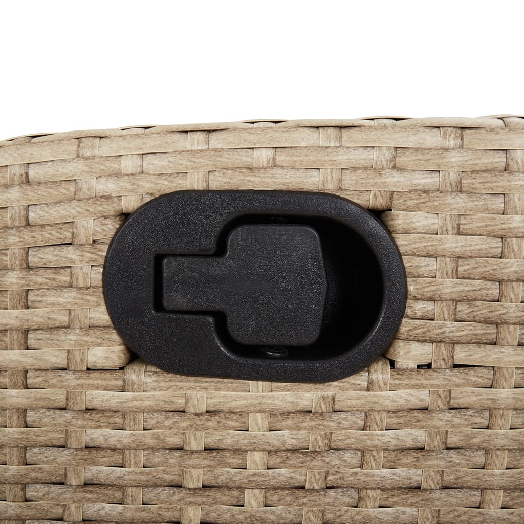 3-tlg. Bistro-Set mit Kissen Beige Poly Rattan