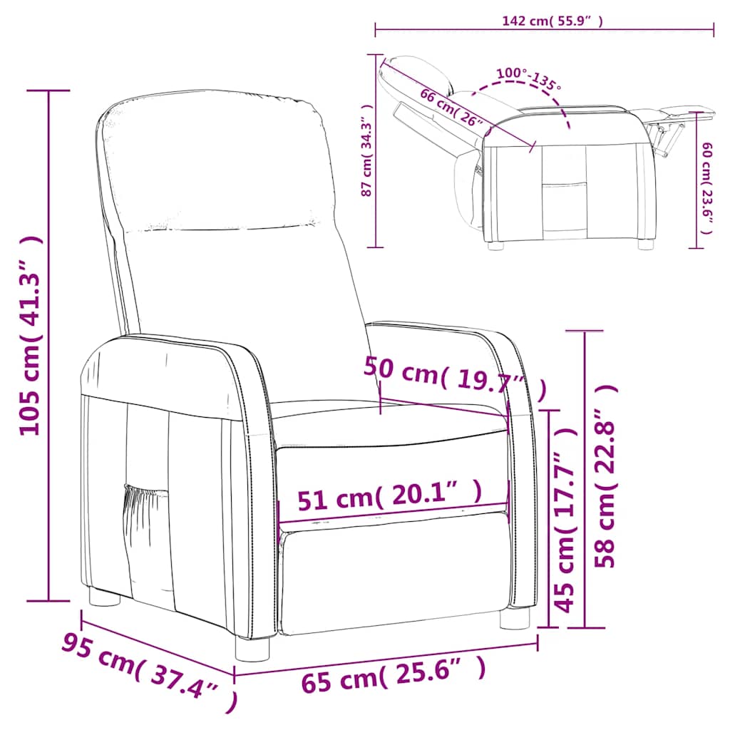 vidaXL Relaxsessel Schwarz Kunstleder