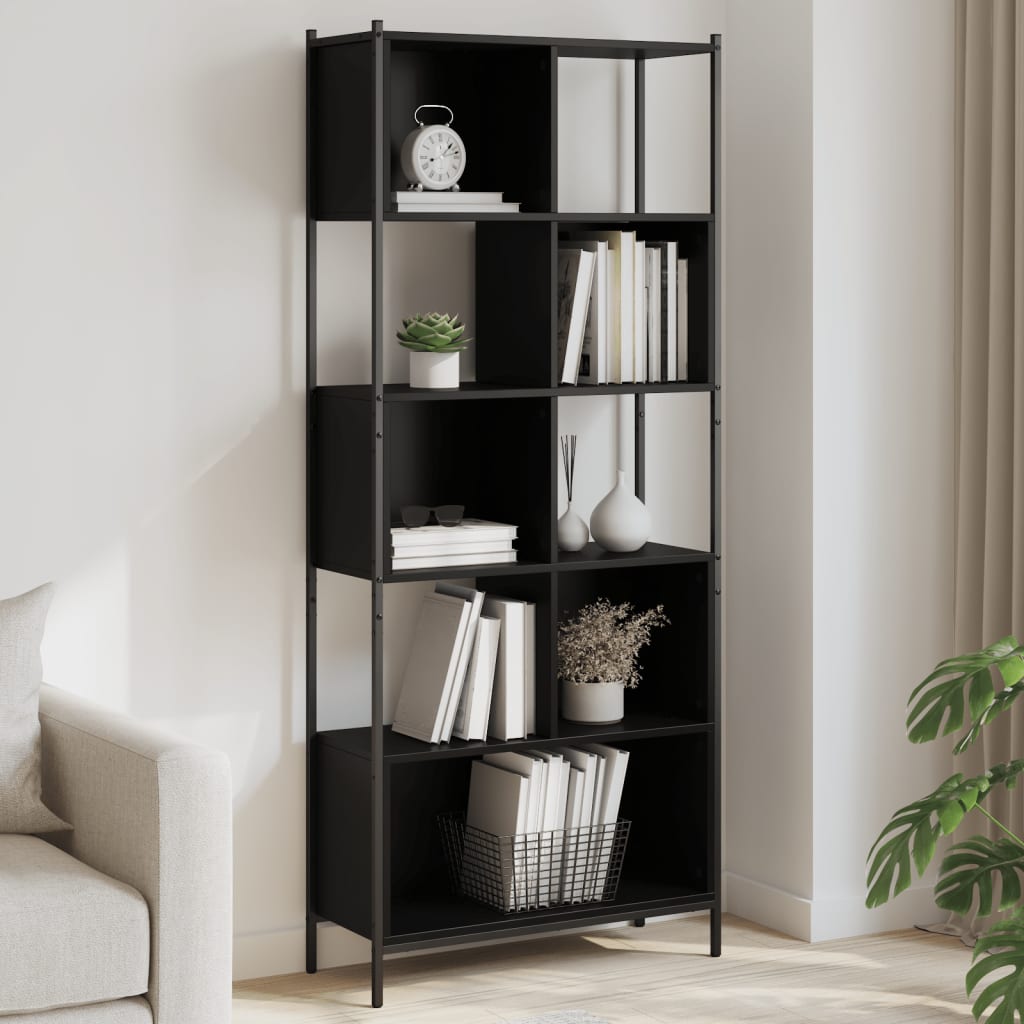 vidaXL Bücherregal Schwarz 72x28x172 cm Holzwerkstoff