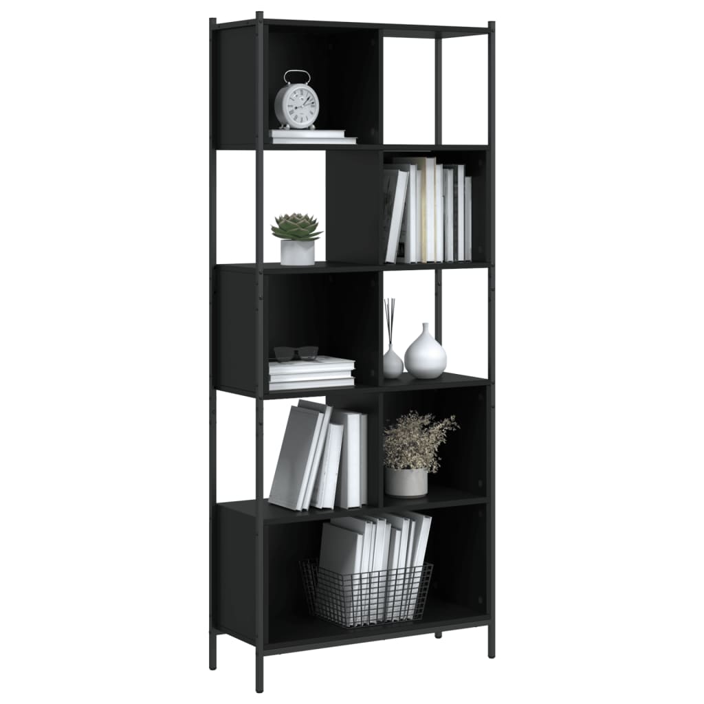 vidaXL Bücherregal Schwarz 72x28x172 cm Holzwerkstoff