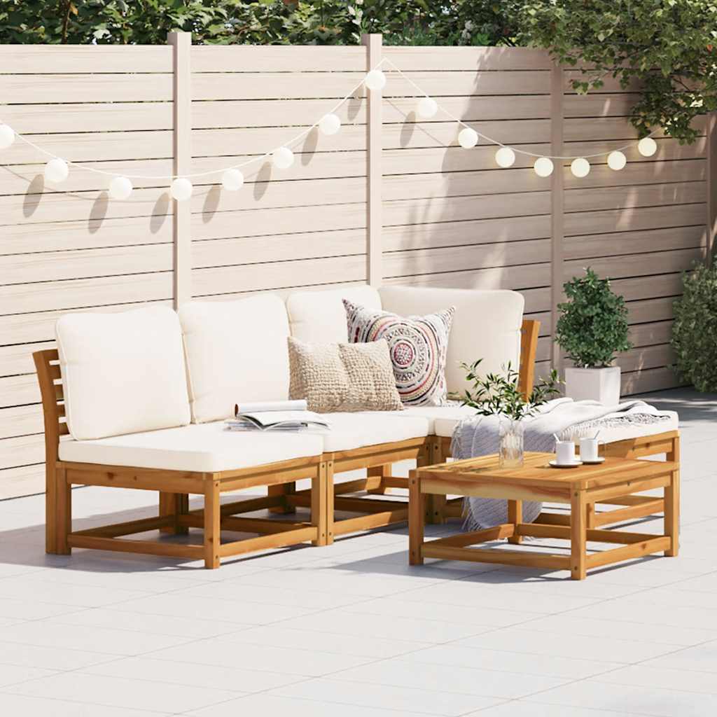 vidaXL 6-tlg. Garten-Lounge-Set mit Kissen Massivholz Akazie