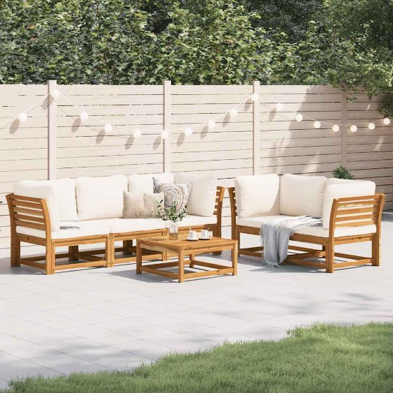 vidaXL 6-tlg. Garten-Lounge-Set mit Kissen Massivholz Akazie