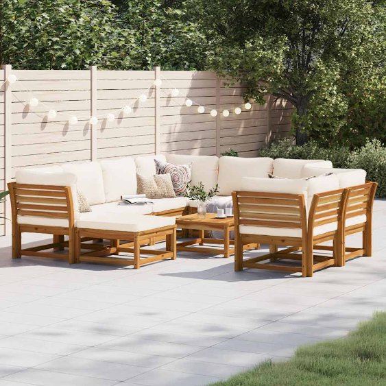 vidaXL 6-tlg. Garten-Lounge-Set mit Kissen Massivholz Akazie