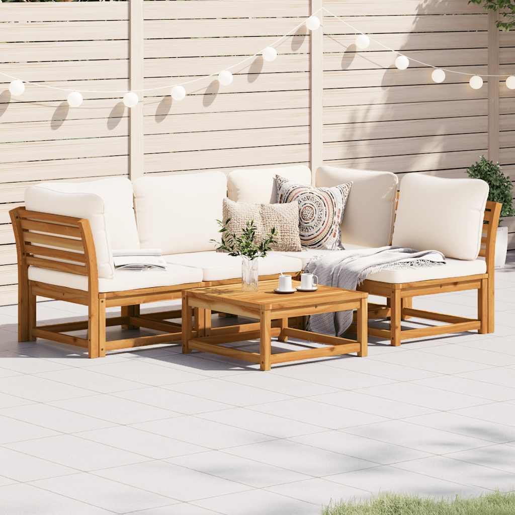 vidaXL 6-tlg. Garten-Lounge-Set mit Kissen Massivholz Akazie