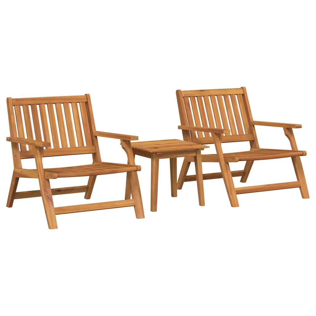 Gartenstuhl 3 pcs Braun Massivholz Akazie