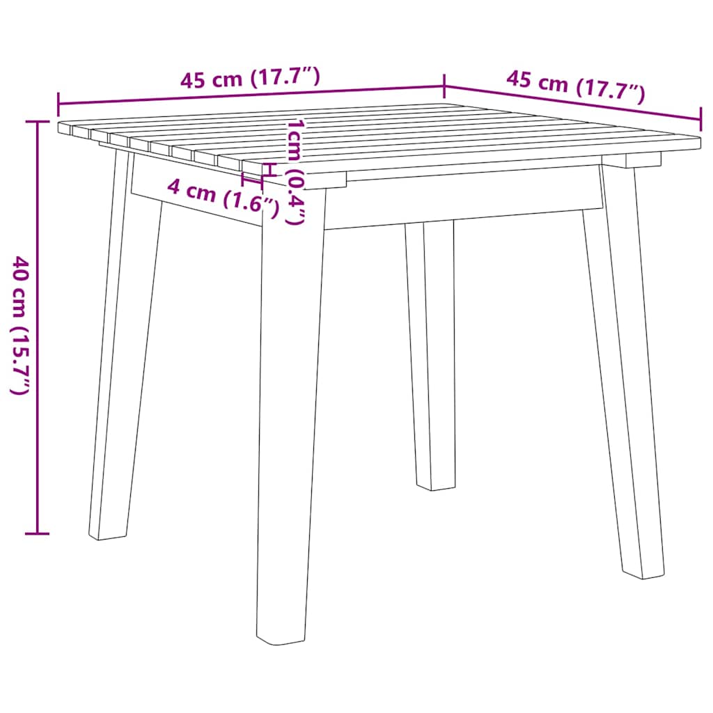 Gartenstühle mit Tisch 3 pcs Schwarz Massivholz Akazie
