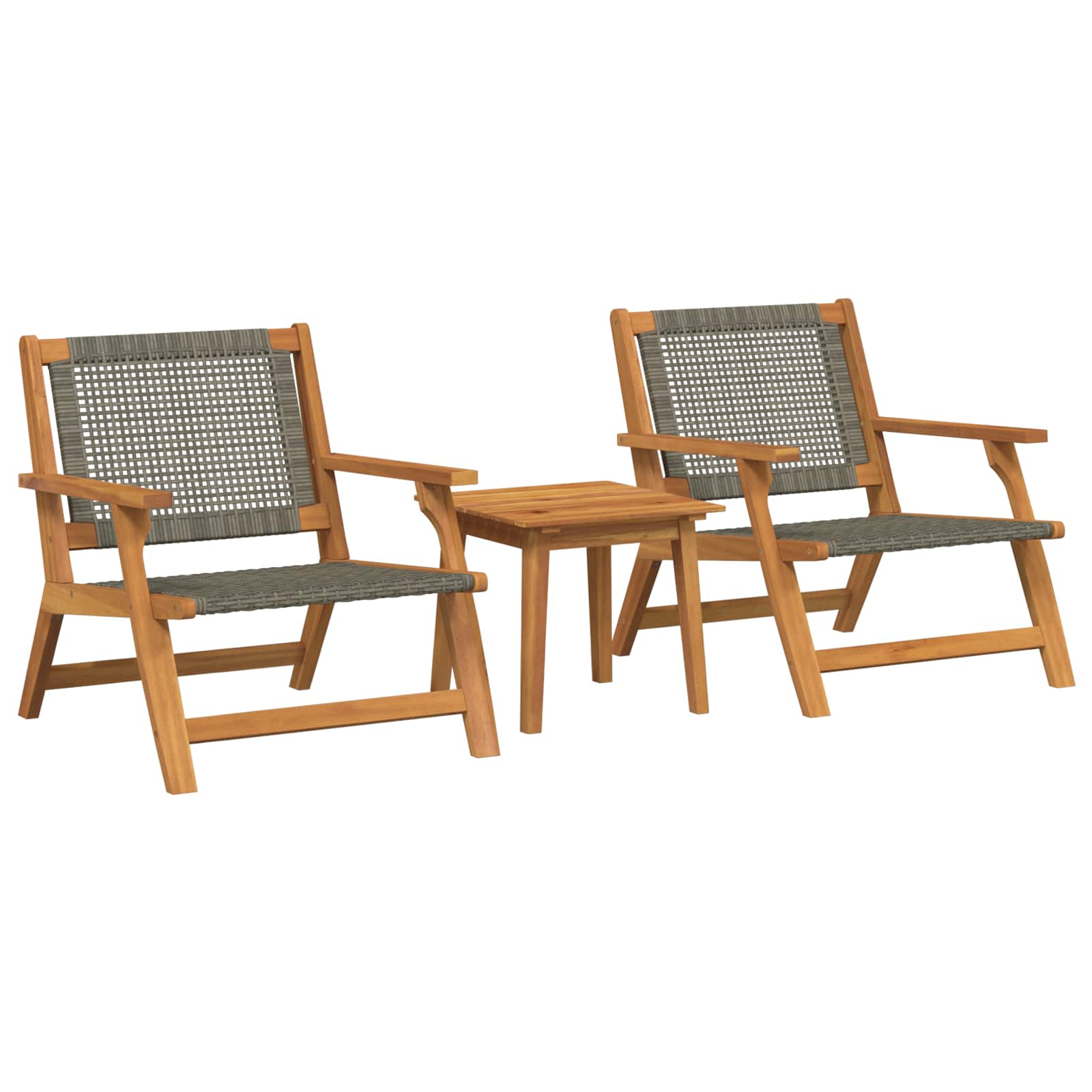 Gartenstühle mit Tisch 3 pcs Schwarz Massivholz Akazie