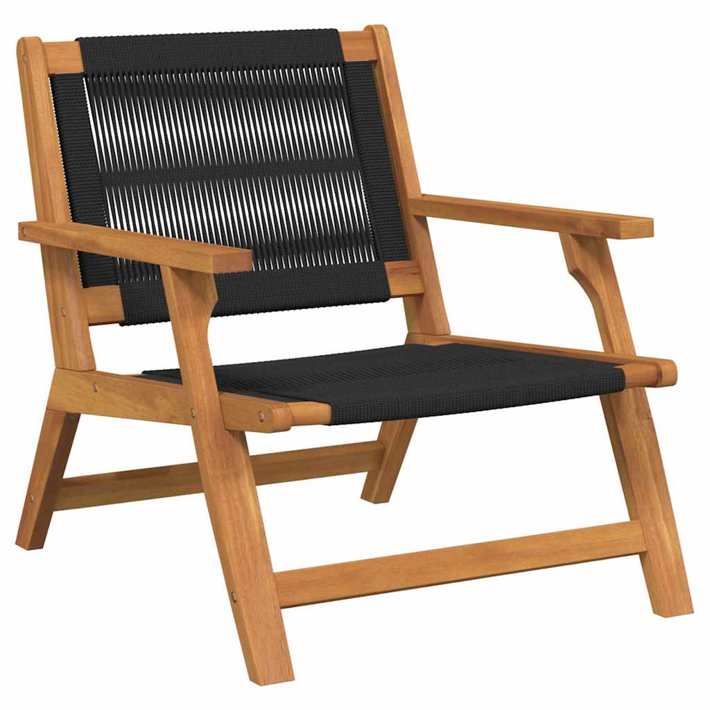 Gartenstühle mit Tisch 3 pcs Schwarz Massivholz Akazie