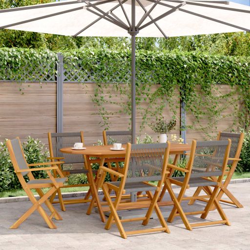 Gartenstühle 4 Stk. Klappbar Schwarz Massivholz Akazie