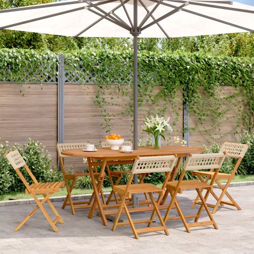 Gartenstühle 4 Stk. Klappbar Schwarz Poly Rattan & Massivholz