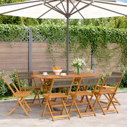 Gartenstühle 4 Stk. Klappbar Schwarz Massivholz Akazie