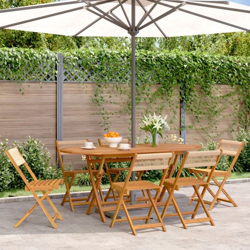 Gartenstühle 4 Stk. Klappbar Schwarz Massivholz Akazie