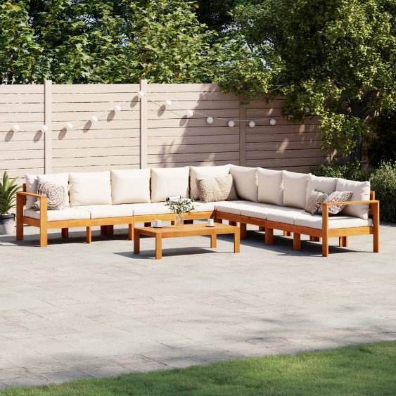 4-tlg. Garten-Sofagarnitur mit Kissen Massivholz Akazie