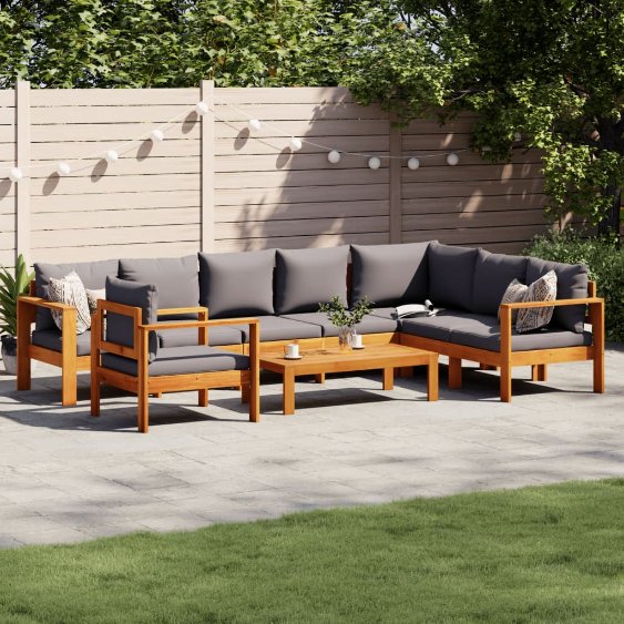 4-tlg. Garten-Sofagarnitur mit Kissen Massivholz Akazie