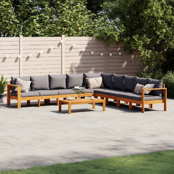 4-tlg. Garten-Sofagarnitur mit Kissen Massivholz Akazie