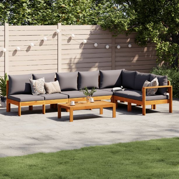 4-tlg. Garten-Sofagarnitur mit Kissen Massivholz Akazie