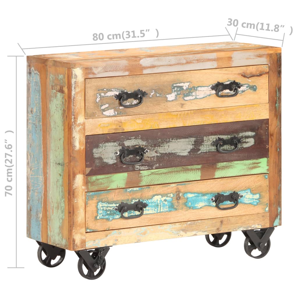 vidaXL Sideboard 80 x 30 x 70 cm Recyceltes Massivholz