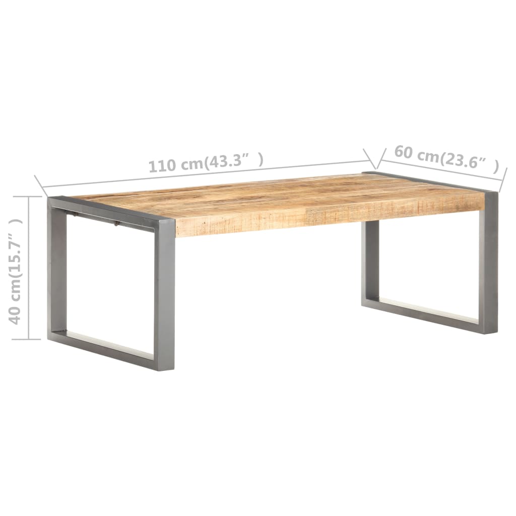 vidaXL Couchtisch 110x60x40 cm Raues Mangoholz