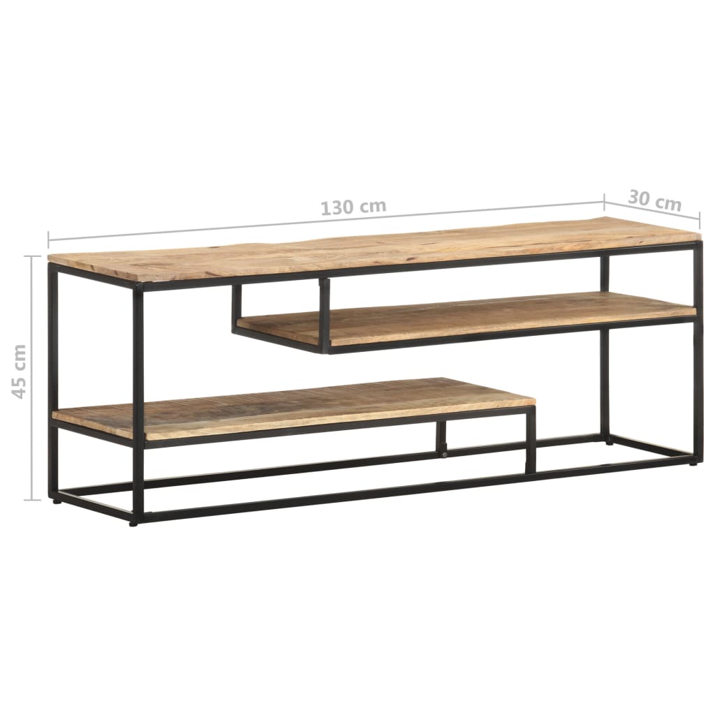 vidaXL TV-Schrank 130x30x45 cm Raues Mangoholz