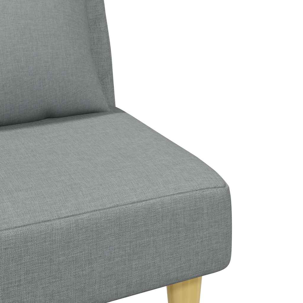 vidaXL Schlafsofa 2-Sitzer mit Kissen und Fußhocker Hellgrau Stoff