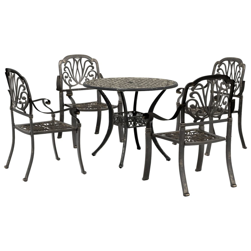 3-tlg. Bistro-Set Bronzen Aluminiumguss
