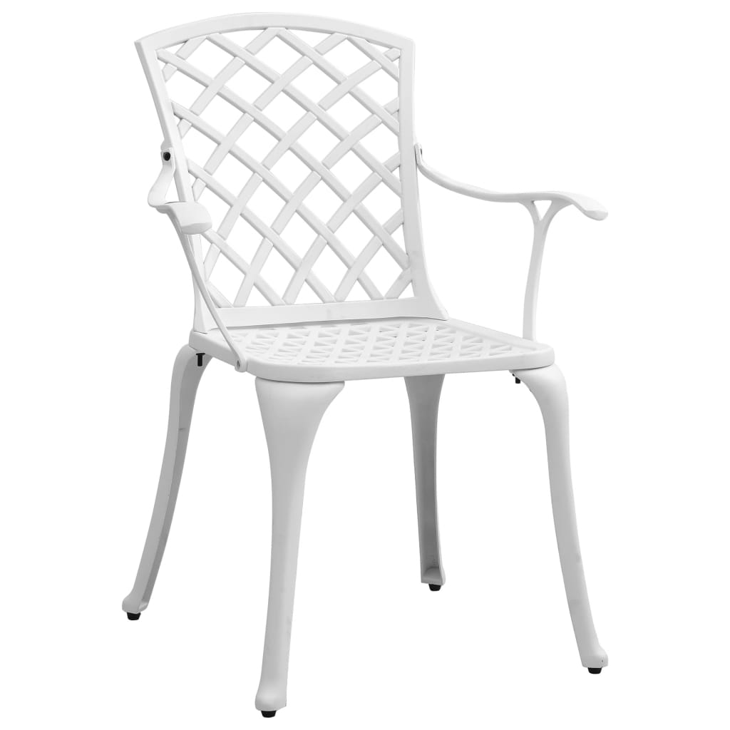 3-tlg. Bistro-Set Weiß Aluminiumguss