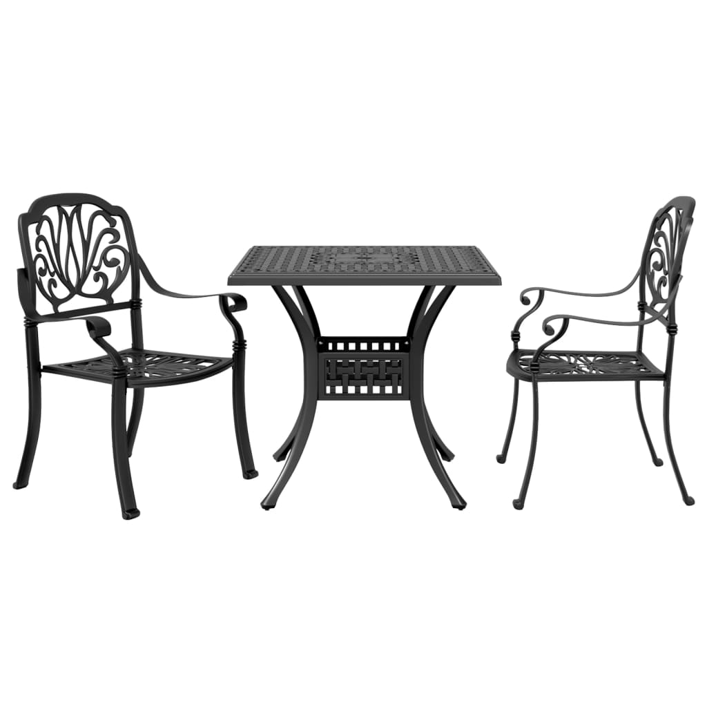 3-tlg. Bistro-Set Bronzen Aluminiumguss