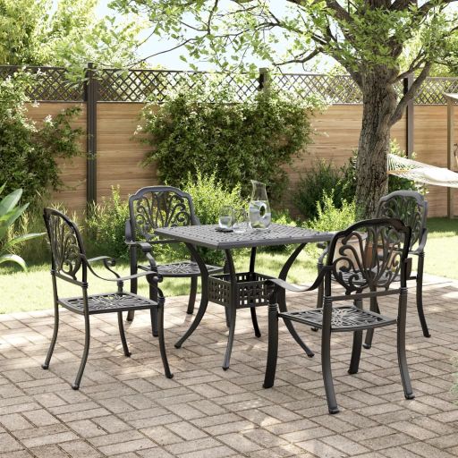 3-tlg. Bistro-Set Bronzen Aluminiumguss
