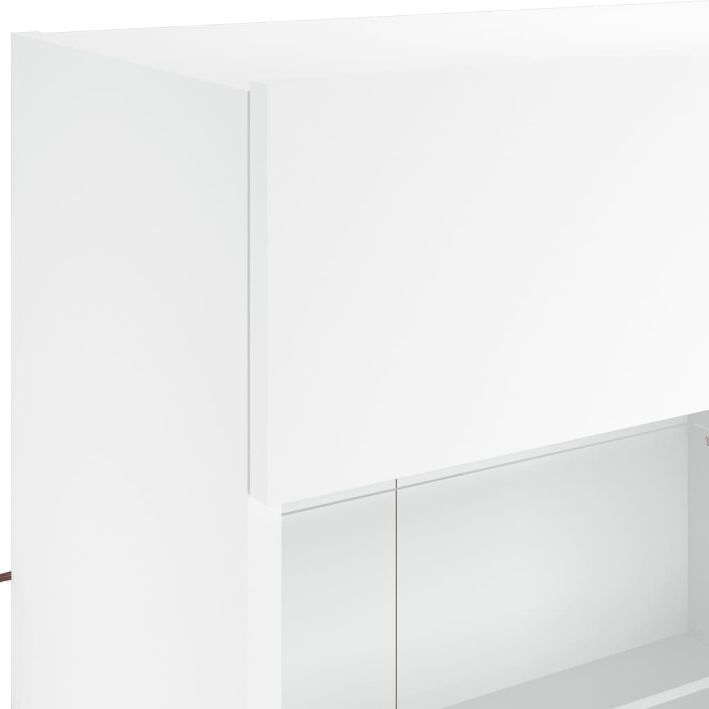 vidaXL 6-tlg. TV-Wohnwand mit LED-Leuchten Weiß