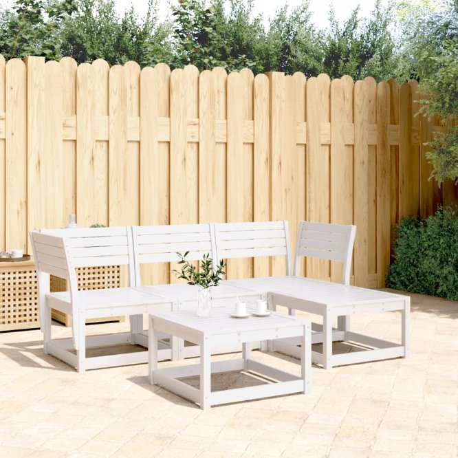 4-tlg. Garten-Lounge-Set Massivholz Kiefer