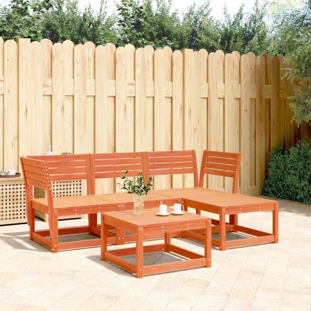 4-tlg. Garten-Lounge-Set Massivholz Kiefer