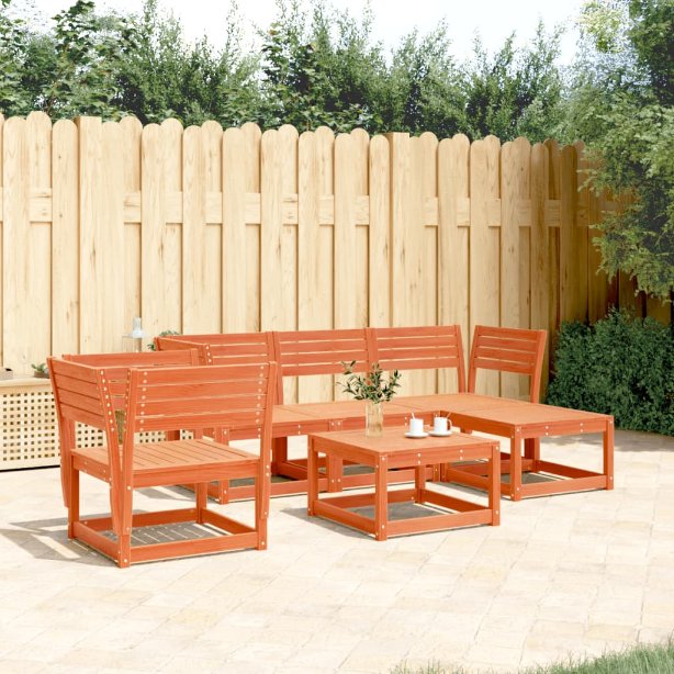 5-tlg. Garten-Lounge-Set Massivholz Kiefer