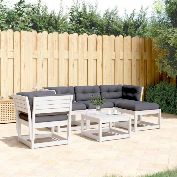 5-tlg. Garten-Lounge-Set Massivholz Kiefer