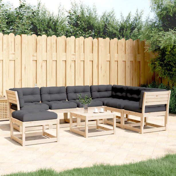 7-tlg. Garten-Lounge-Set Massivholz Kiefer
